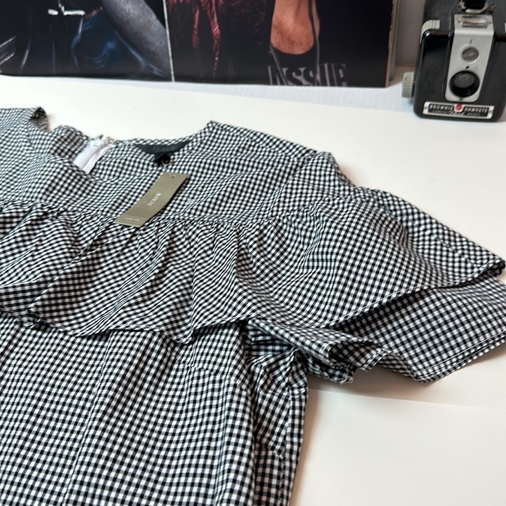Gingham Cotton Dress | Cottagecore Prairie Ruffle Tie Waist · J.Crew - Picture 8 of 13